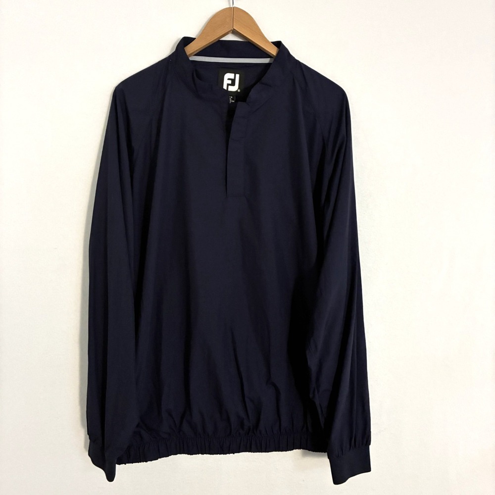 FootJoy FJ Windshirt Men's XL Navy Blue Long Sleeve Quarter Snap Golf‎ Preppy